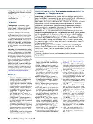 Vorschauseite 6: Hypogonadism is frequent in very old men with multimorbidity and is associated with anemia and sarcopenia.