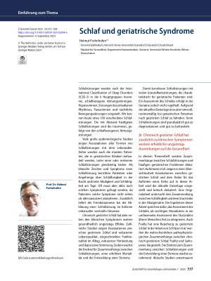 Vorschauseite 1: Schlaf und geriatrische Syndromen