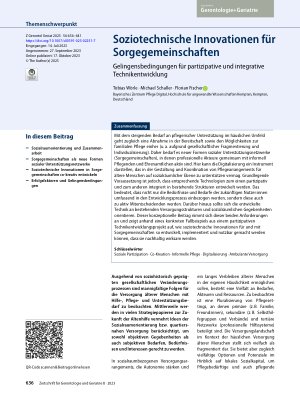 Vorschauseite 1: Soziotechnische Innovationen für Sorgegemeinschaften