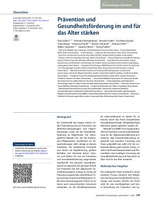Vorschauseite 1: Prävention und Gesundheitsförderung im und für das Alter stärken