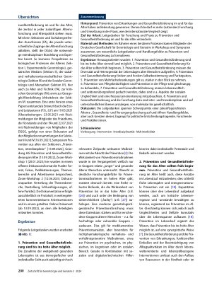 Vorschauseite 2: Prävention und Gesundheitsförderung im und für das Alter stärken