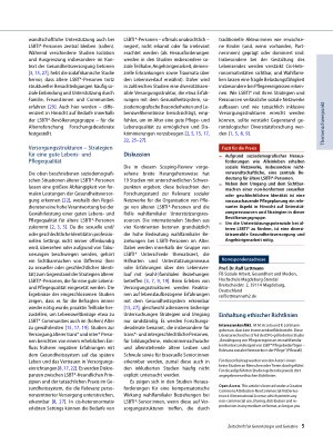 Vorschauseite 5: Soziale Netzwerke und Pflege von älteren lesbischen, schwulen, bisexuellen, trans* und inter* Personen