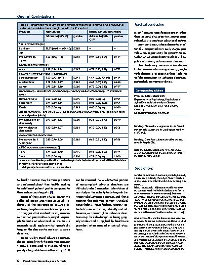Vorschauseite 6: Advance directives in German memory clinics