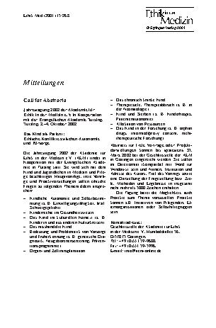 Vorschauseite 1: Call for Abstracts