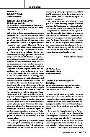 Vorschauseite 1: Urban Wiesing (Hrsg) (2004) Ethik in der Medizin. Ein Studienbuch. 2. überarbeitete und erweiterte Auflage. Philipp Reclam jun. , Stuttgart, 455 Seiten, ISBN 3-15-018341-3, 9, 60 €