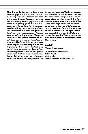 Vorschauseite 3: Die Kontroverse um die embryonale Stammzellforschung—zurück auf der biopolitischen Tagesordnung