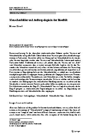 Vorschauseite 1: Menschenbilder und Anthropologie in der Bioethik