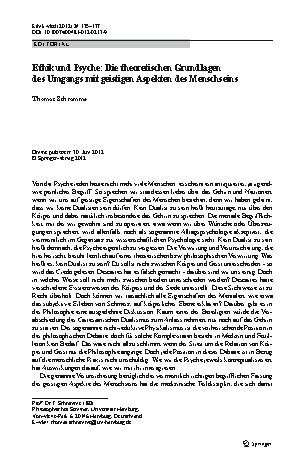 Vorschauseite 1: Ethik und Psyche: Die theoretischen Grundlagen des Umgangs mit geistigen Aspekten des Menschseins