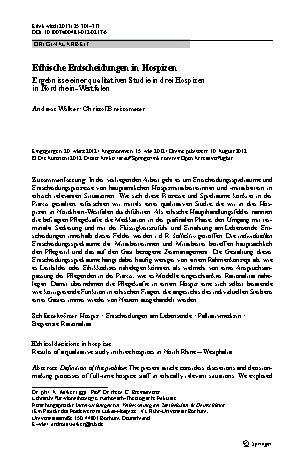 Vorschauseite 1: Ethische Entscheidungen in Hospizen