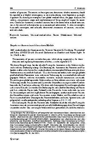 Vorschauseite 2: Autonomie als Bezugspunkt einer universalen Medizinethik