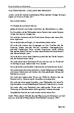 Vorschauseite 3: Das Genfer Gelöbnis des Weltärztebunds