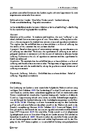 Vorschauseite 2: Ist unerfüllter Kinderwunsch ein Leiden? – Der Leidensbegriff im Kontext der Kinderwunschtherapie