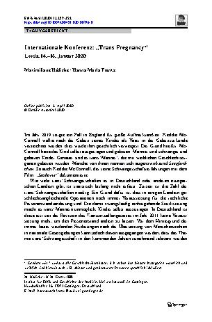 Vorschauseite 1: Internationale Konferenz: „Trans Pregnancy“