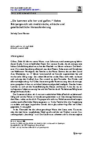 Vorschauseite 1: „Die kommen alle her und gaffen.“ Hohes Körpergewicht als medizinische, ethische und gesellschaftliche Herausforderung