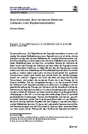 Vorschauseite 1: Gute Elternschaft. Zum normativen Gehalt der Indikation in der Reproduktionsmedizin