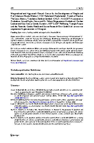 Vorschauseite 6: „Are we doing alright?“ Die Komplexität ethisch-verantwortlicher Forschung zu sexueller Orientierung, geschlechtlicher Identität und Gesundheit im südlichen und östlichen Afrika
