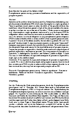 Vorschauseite 2: Selektion zum Wohl des zukünftigen Kindes?