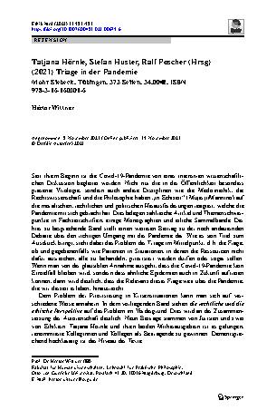 Vorschauseite 1: Tatjana Hörnle, Stefan Huster, Ralf Poscher (Hrsg) (2021) Triage in der Pandemie