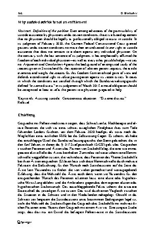 Vorschauseite 2: Warum kein Anspruch auf Suizidassistenz?