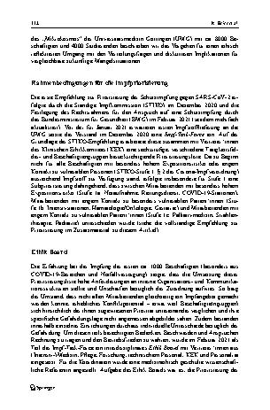 Vorschauseite 2: Priorisierung von Beschäftigten einer medizinischen Einrichtung der Maximalversorgung bei der Impfung gegen COVID-19: Herausforderungen und Lösungsansätze