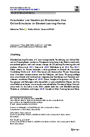 Vorschauseite 1: Entscheiden und Handeln am Krankenbett. Eine Online-Simulation im Blended-Learning-Format