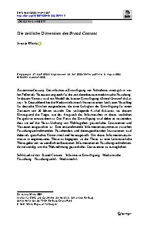 Vorschauseite 1: Die zeitliche Dimension des Broad Consent
