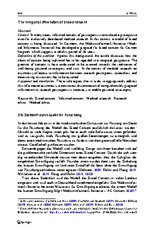 Vorschauseite 2: Die zeitliche Dimension des Broad Consent