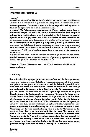 Vorschauseite 2: Priorisierung von Geimpften?