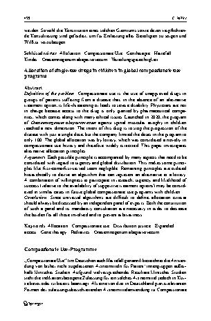 Vorschauseite 2: Allokation von einmalig zu applizierenden Arzneimitteln bei Kindern in globalen Compassionate Use-Programmen