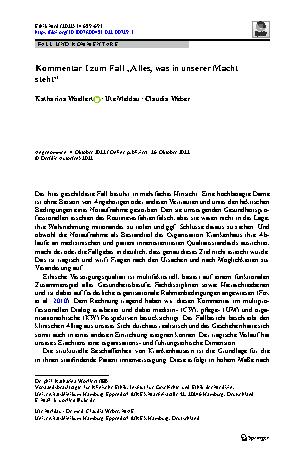 Vorschauseite 1: Kommentar I zum Fall „Alles, was in unserer Macht steht“