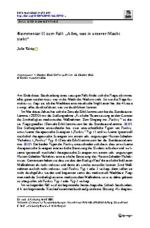 Vorschauseite 1: Kommentar II zum Fall: „Alles, was in unserer Macht steht“