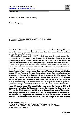 Vorschauseite 1: Christian Lenk (1971–2022)