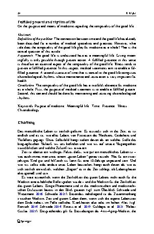 Vorschauseite 2: Erfüllte Gegenwart und Rhythmus des Lebens