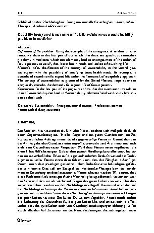 Vorschauseite 2: Das gute Leben heute und morgen: Antibiotikaresistente Keime als Nachhaltigkeitsproblem in der Medizin
