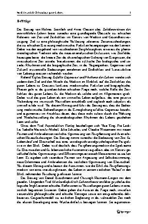 Vorschauseite 3: Medizin und die Zeitstruktur guten Lebens