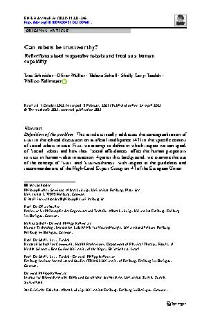 Vorschauseite 1: Can robots be trustworthy?