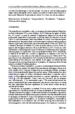Vorschauseite 3: Levels of explicability for medical artificial intelligence: What do we normatively need and what can we technically reach?