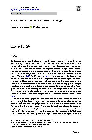 Vorschauseite 1: Künstliche Intelligenz in Medizin und Pflege