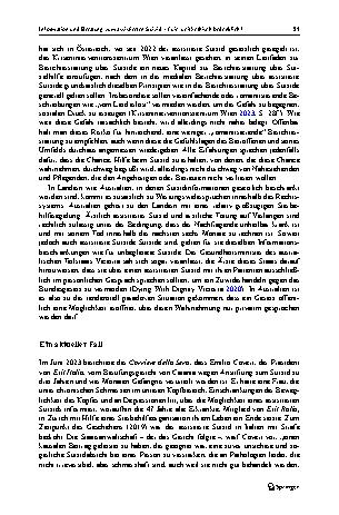 Vorschauseite 3: Information und Beratung zum assistierten Suizid – (wie weit) ethisch bedenklich?