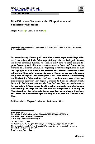 Vorschauseite 1: Eine Ethik des Genusses in der Pflege älterer und hochaltriger Menschen