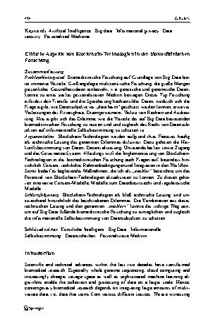 Vorschauseite 2: Ethical implications of blockchain technology in biomedical research