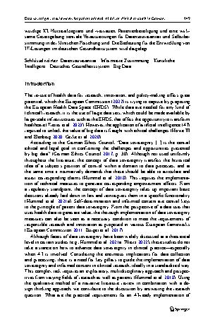 Vorschauseite 3: Data sovereignty requirements for patient-oriented AI-driven clinical research in Germany
