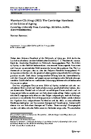 Vorschauseite 1: Wareham CS (Hrsg) (2022) The Cambridge Handbook of the Ethics of Ageing