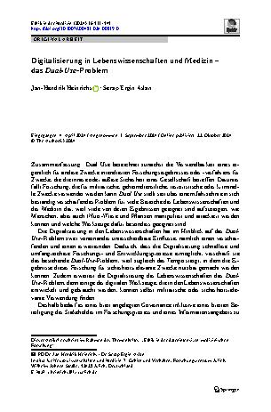 Vorschauseite 1: Digitalisierung in Lebenswissenschaften und Medizin – das Dual-Use-Problem