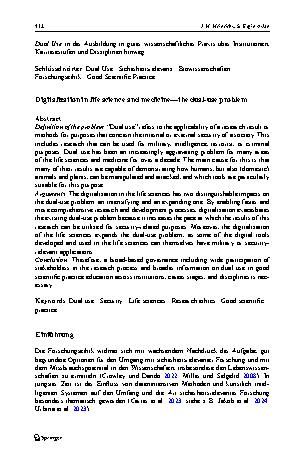 Vorschauseite 2: Digitalisierung in Lebenswissenschaften und Medizin – das Dual-Use-Problem