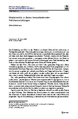 Vorschauseite 1: Medizinethik in Zeiten herausfordernder Politikentwicklungen