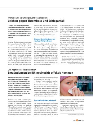 Vorschauseite 1: Leichter gegen Thrombose und Schlaganfall