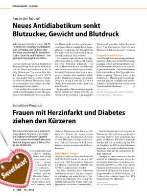 Vorschauseite 1: Frauen mit Herzinfarkt und Diabetes ziehen den Kürzeren
