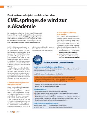 Vorschauseite 1: CME.springer.de wird zur e.Akademie