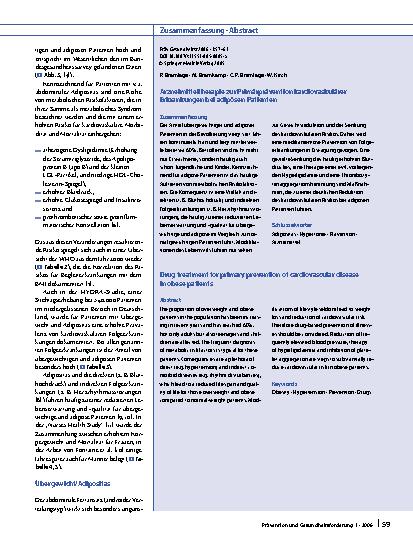 Vorschauseite 3: Arzneimitteltherapie zur Primärprävention kardiovaskulärer Erkrankungen bei adipösen Patienten